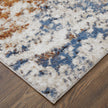 Feizy Gilmore 39MMF Modern Abstract in Ivory/Blue/Orange