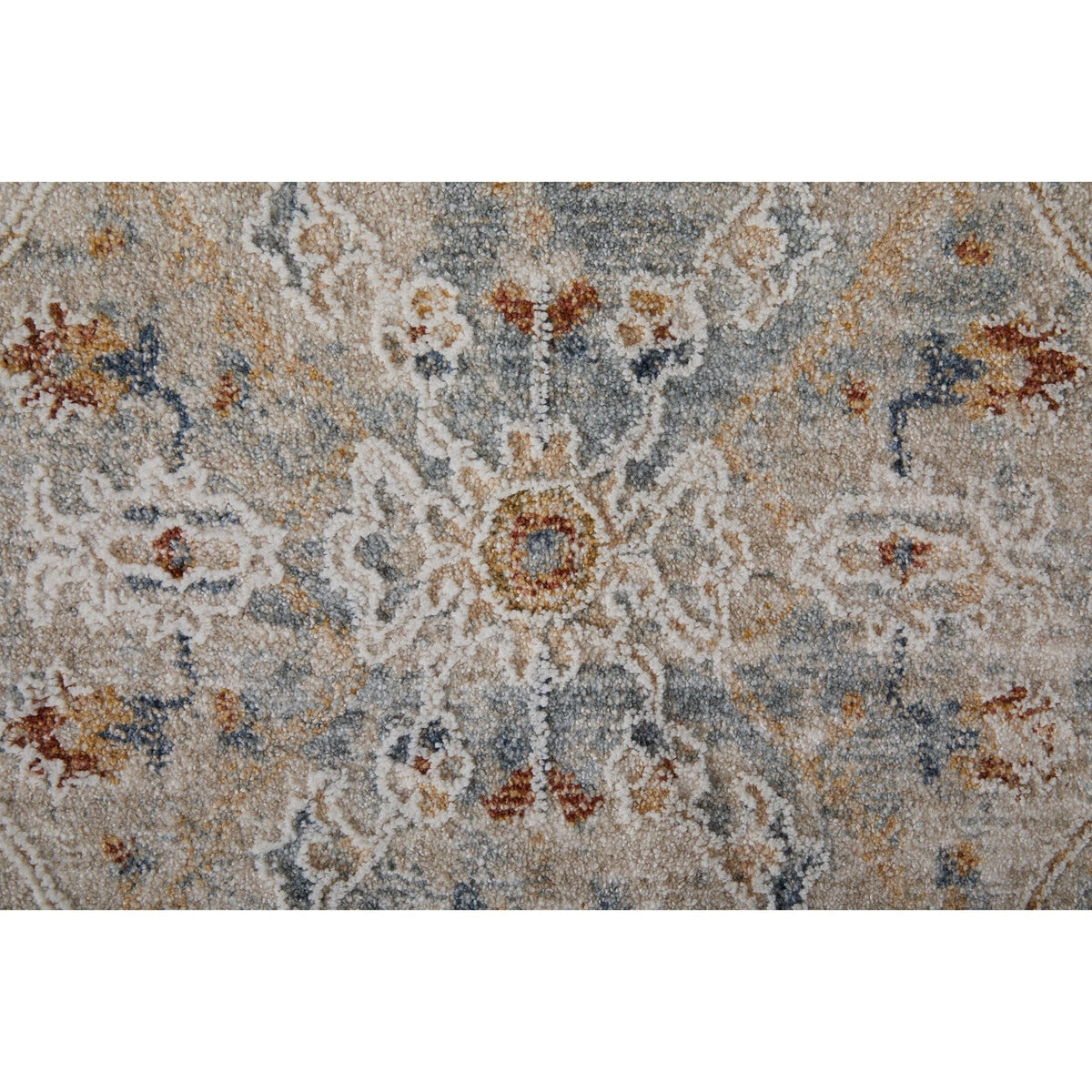 Feizy Pasha 39M6F Transitional Distressed in Ivory/Blue/Tan
