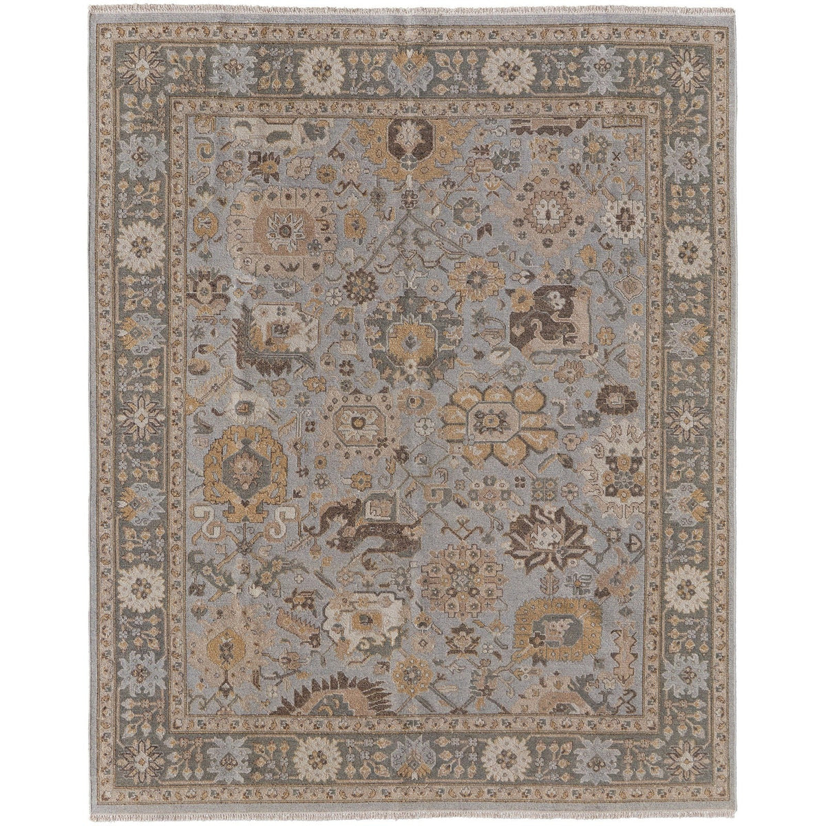 Feizy Corbitt 0612F Traditional Oriental in Blue/Gold/Gray