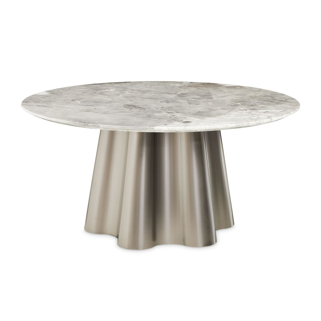 Michael Amini St. Charles Round Dining Table -  Dove Gray