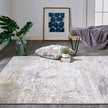 Feizy Aura 3567F Modern Abstract Rug in Ivory/Gold/Gray