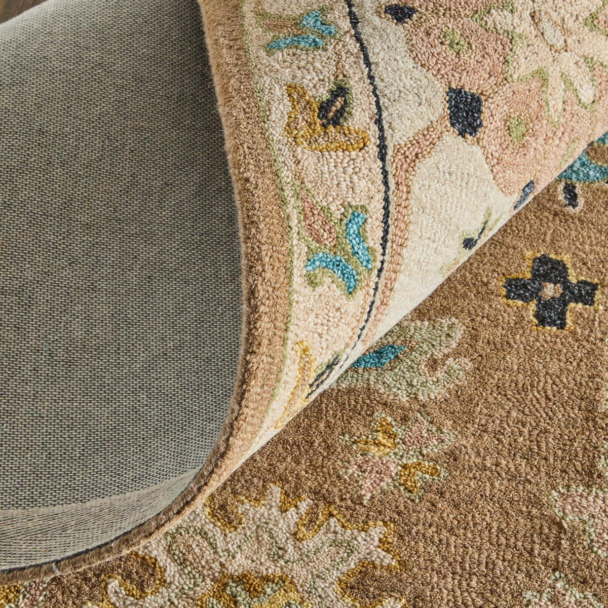 Feizy Springfield 8A45F Traditional Floral & Botanical Rug in Tan/Ivory/Blue