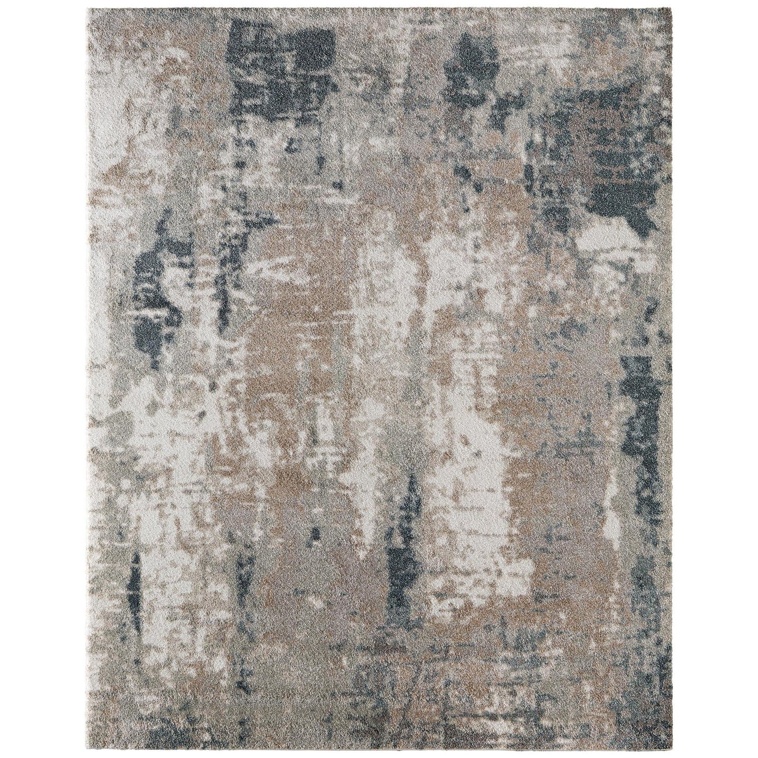 Feizy Richmond 39R6F Modern Abstract Rug in Gray/White/Blue