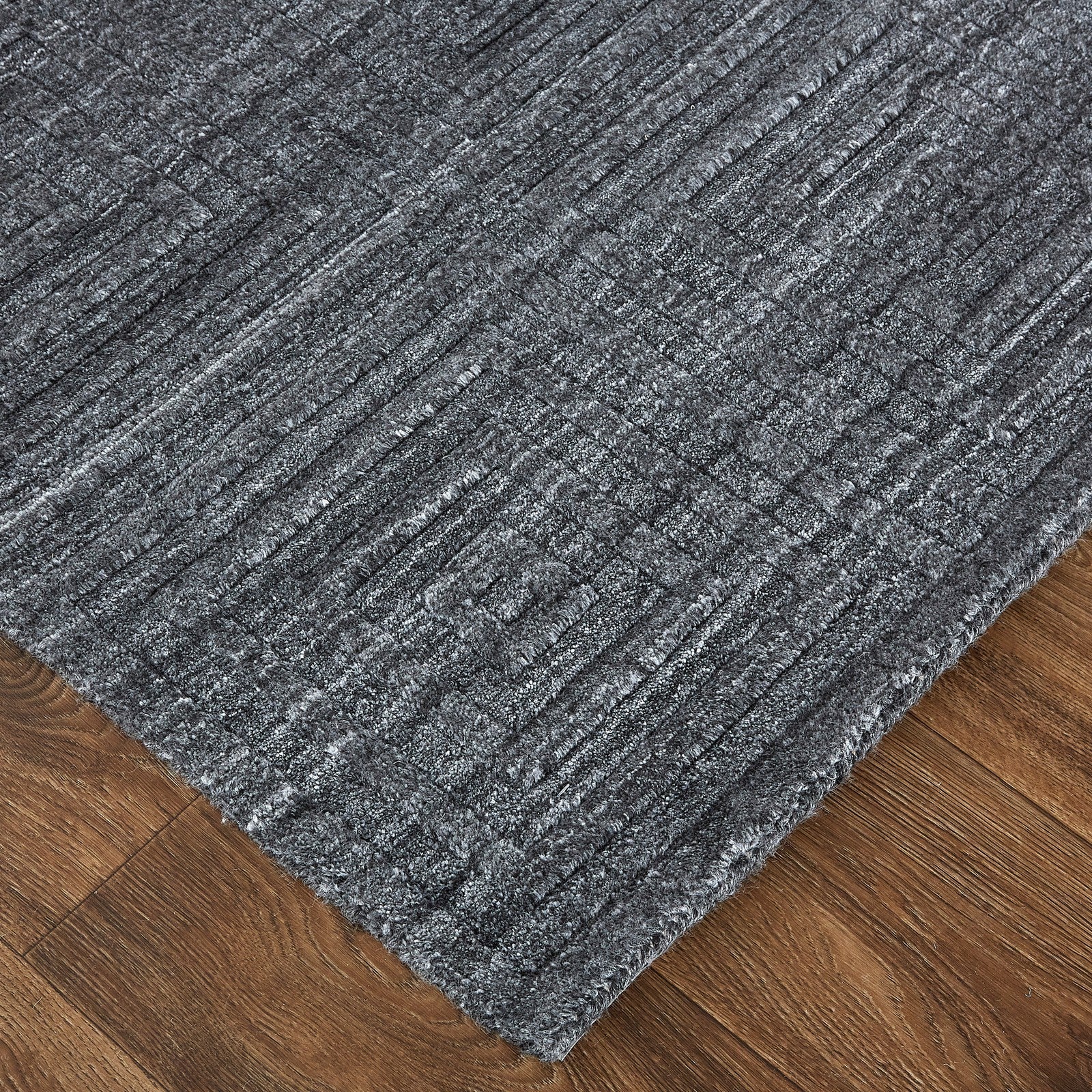 Feizy Redford 8670F Transitional Solid in Gray/Black