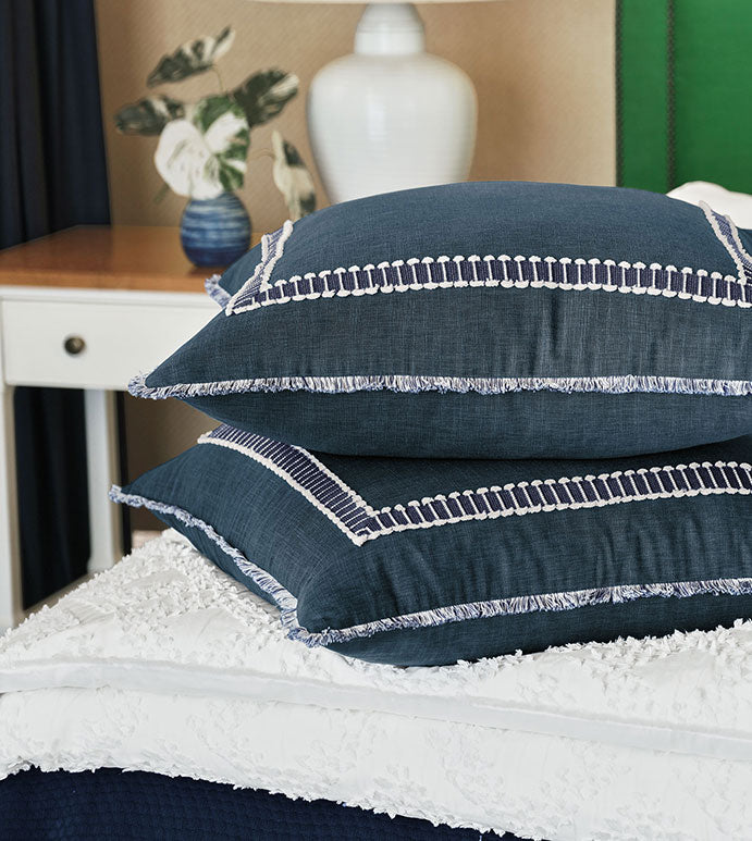 Eastern Accents High Tide Border Trim Euro Sham