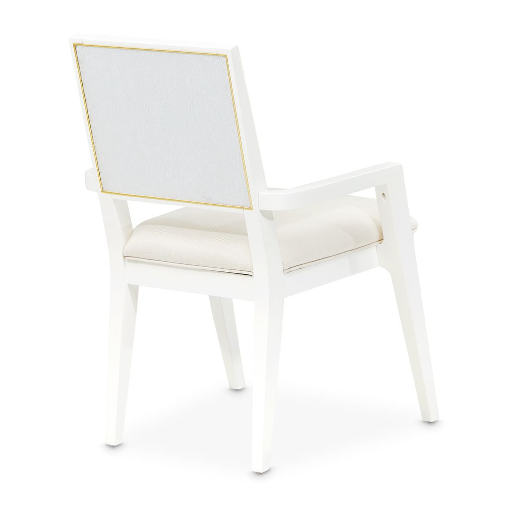 Michael Amini Palm Gate Arm Chair - Cloud White - Set of 2