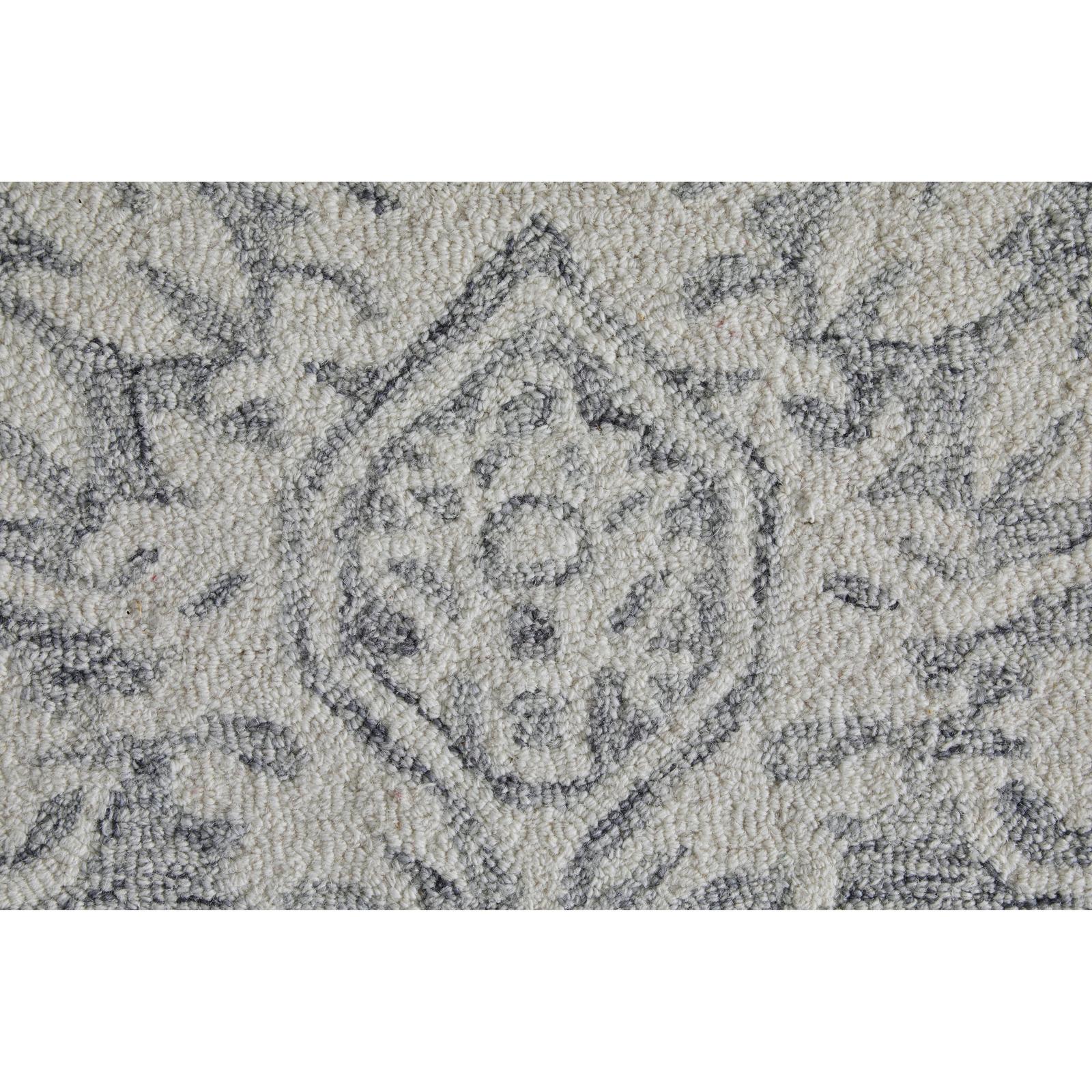 Feizy Belfort 8A27F Traditional Geometric Rug in Gray/White