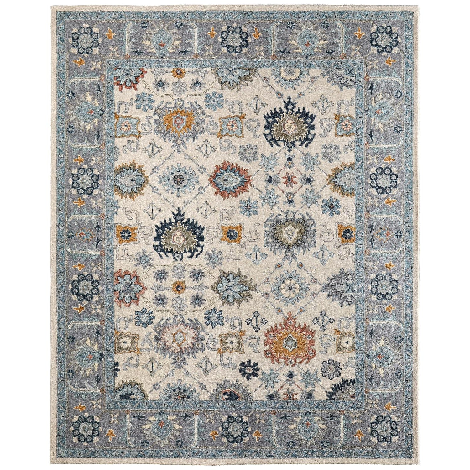 Feizy Springfield 8A46F Traditional Floral & Botanical Rug in Blue/Gray/Ivory
