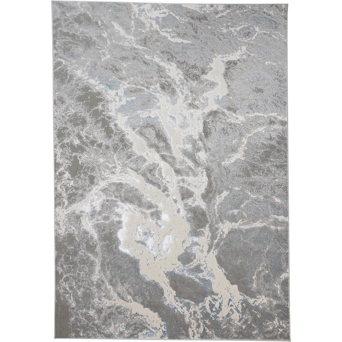 Feizy Azure 3539F Modern Abstract Rug in Silver/Gray/Ivory