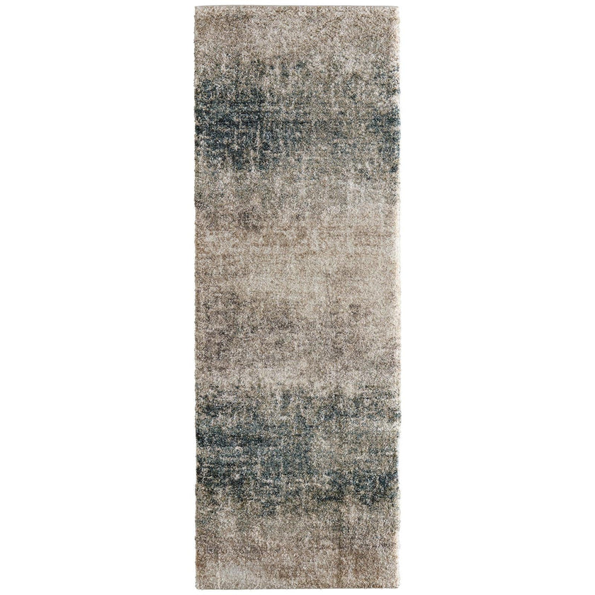 Feizy Richmond 39R5F Modern Abstract Rug in Ivory/Blue/Green