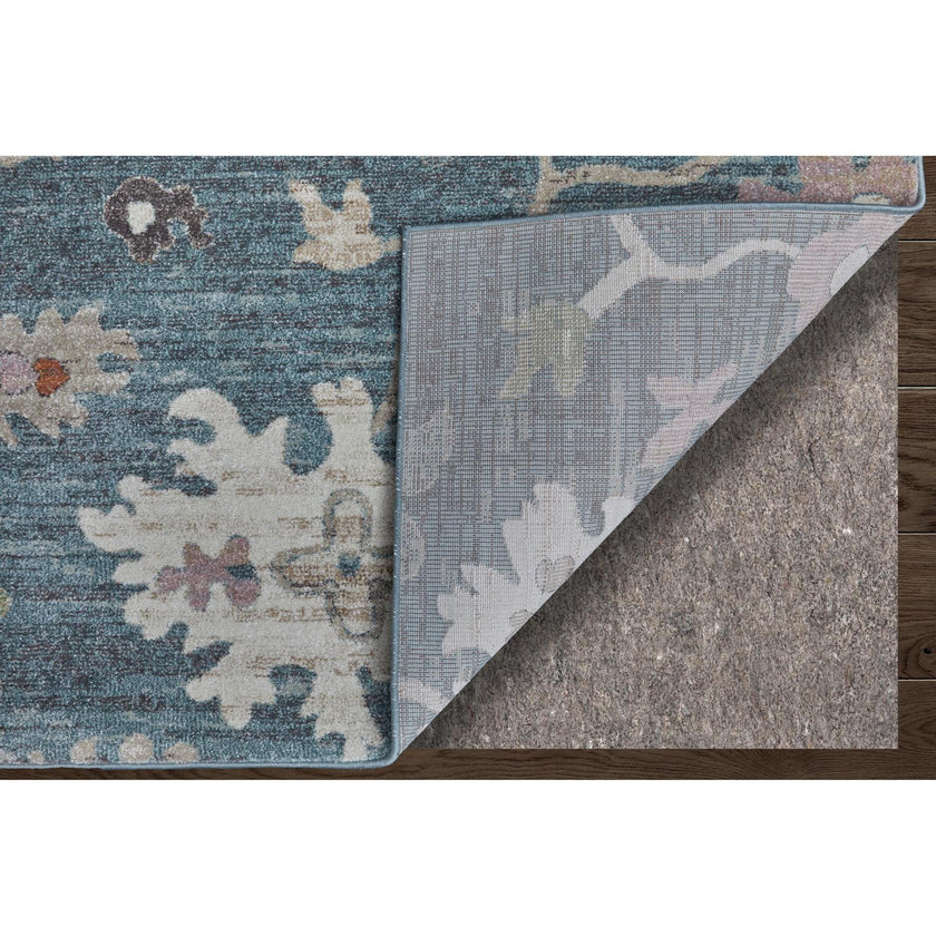 Feizy Dartmouth 39QMF Transitional Abstract Rug in Blue/Ivory/Pink