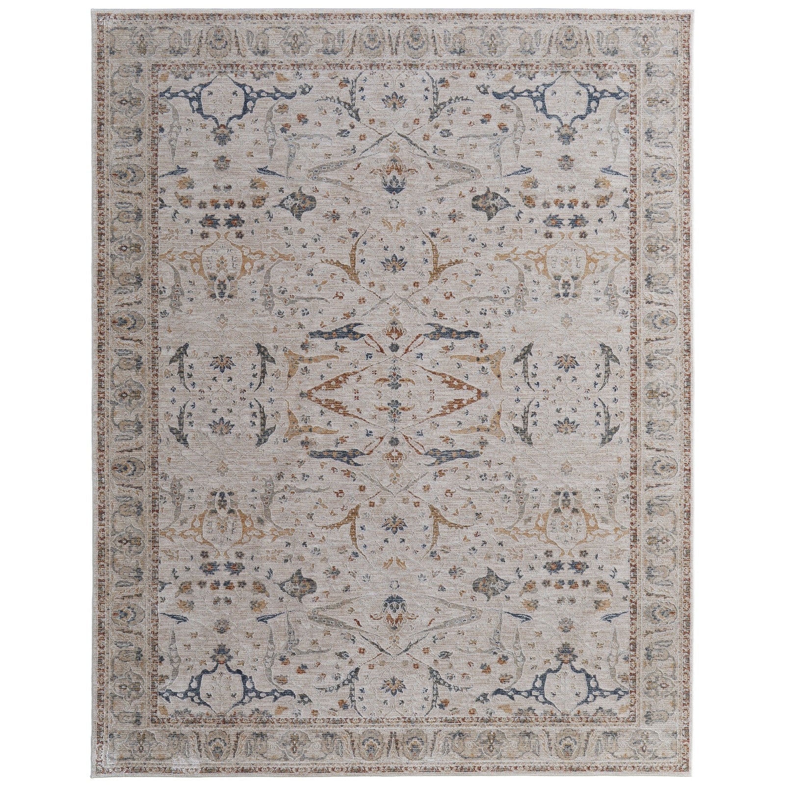 Feizy Pasha 39M4F Transitional Ikat in Ivory/Blue/Red