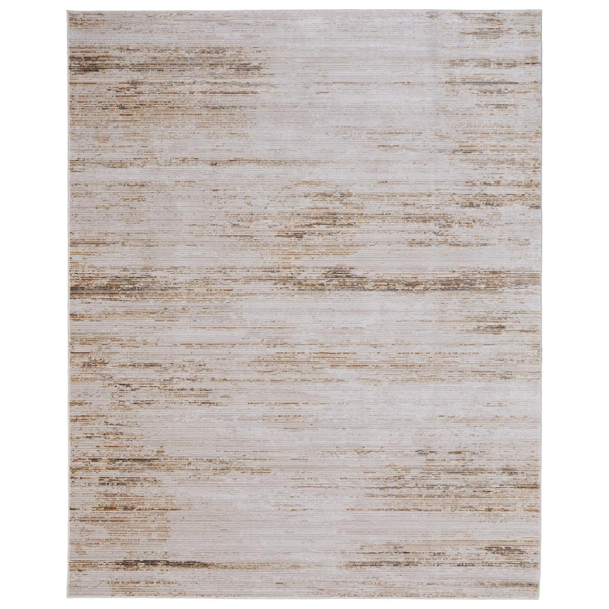 Feizy Deja 39PKF Modern Distressed Rug in Ivory/Brown/Tan