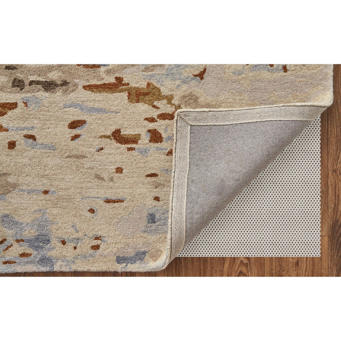 Feizy Everley 8644F Modern Abstract in Ivory/Blue/Brown