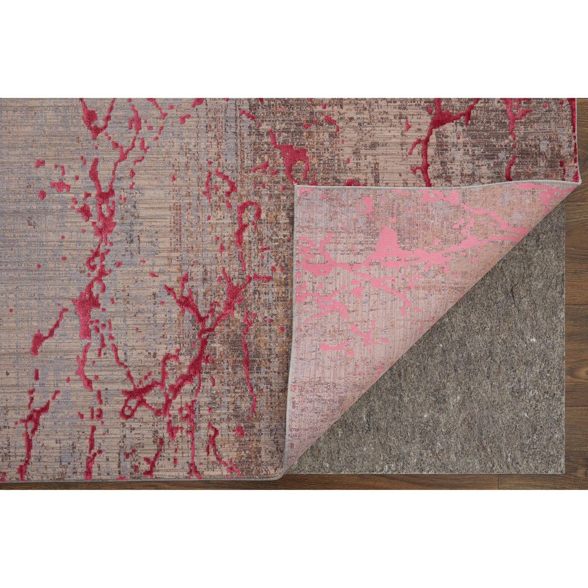 Feizy Pryor 39NEF Modern Abstract in Pink/Gray/Taupe