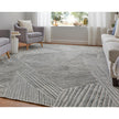 Feizy Elias 69FYF Modern Abstract Rug in Green/Ivory/Tan
