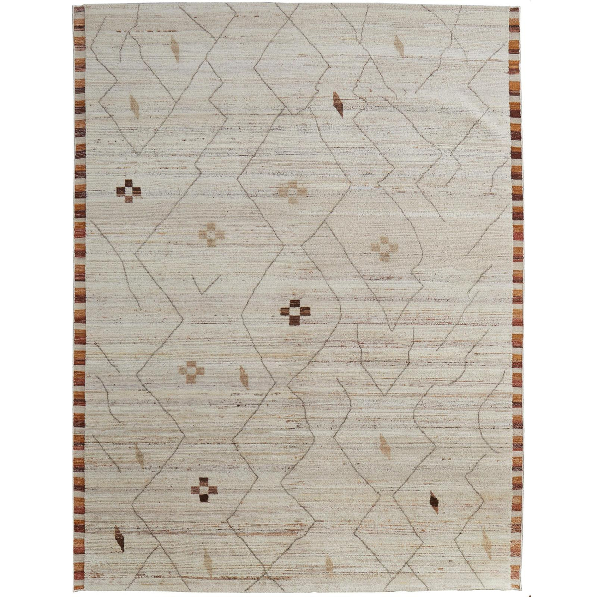 Feizy Kasbah 69G0F Transitional Moroccan Rug in Ivory/Tan/Orange