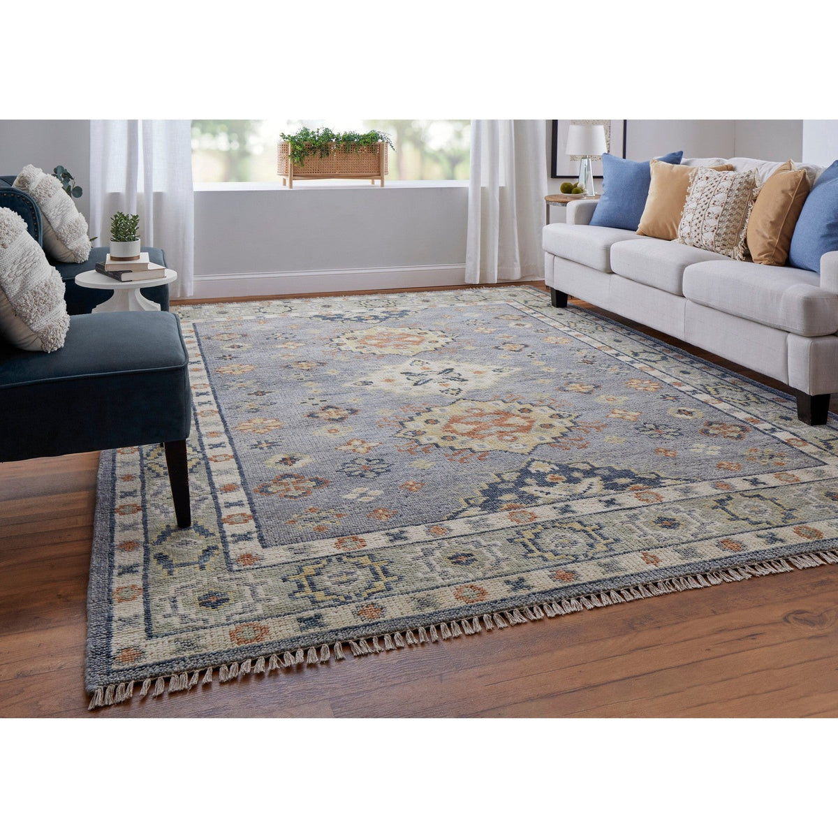 Feizy Fillmore 69CIF Transitional Diamond in Blue/Taupe/Gray