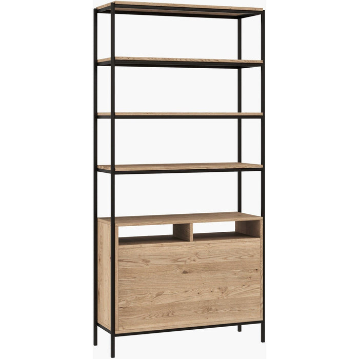 Sunpan Ambrose Modular Bookcase - Large - Rustic Oak - Black