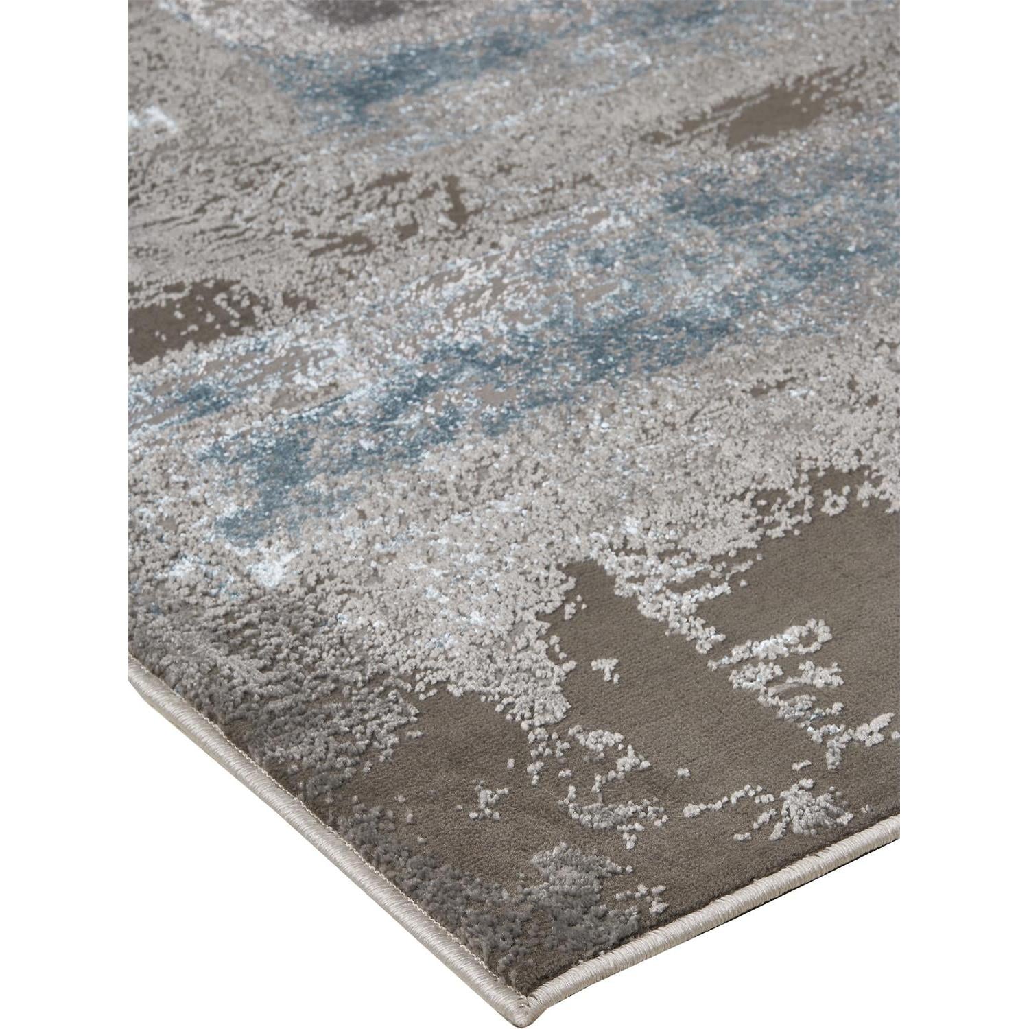 Feizy Azure 3406F Modern Abstract Rug in Gray/Ivory/Blue