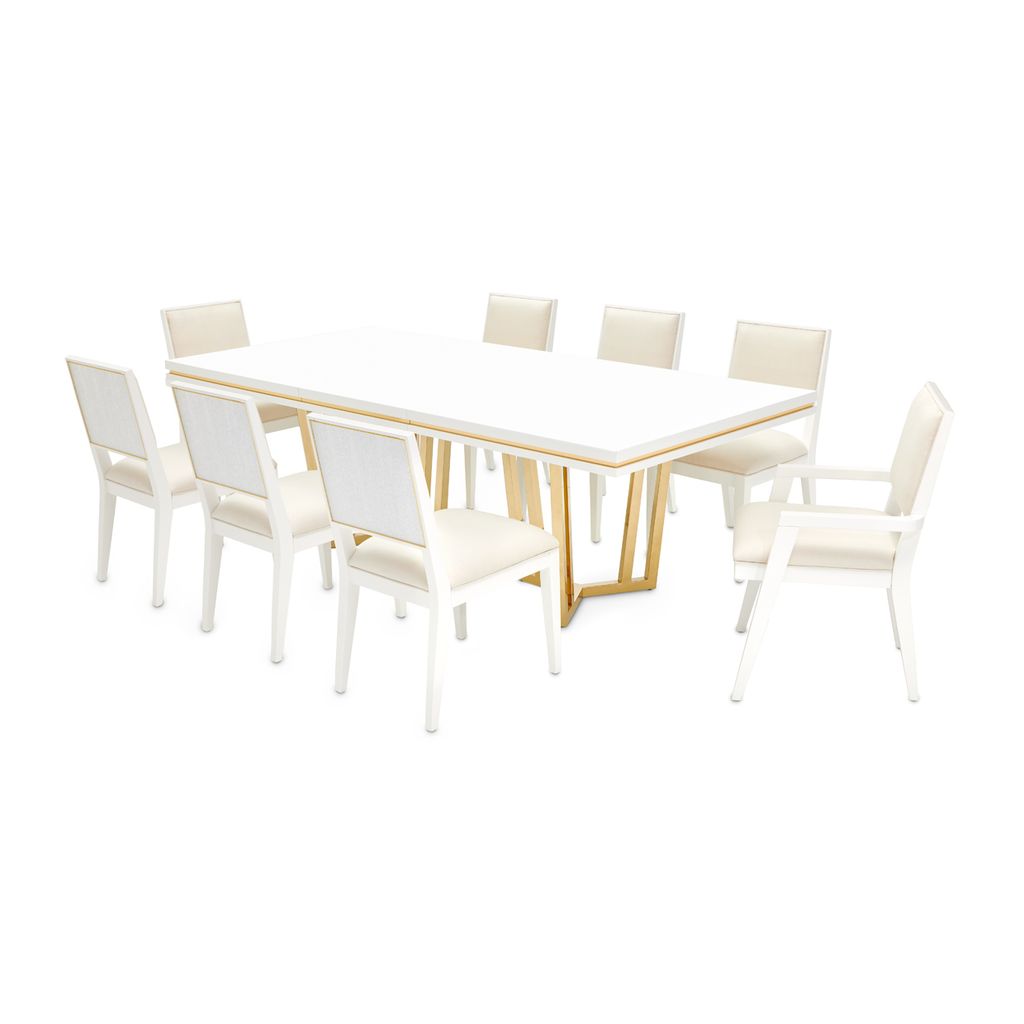 Michael Amini Palm Gate Rectangular Dining Table - Cloud White