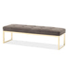 Michael Amini Dahlia Velvet Accent Bench - Chocolate/Gold