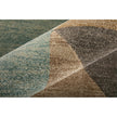 Feizy Eden 39QUF Modern Color Block Rug in Ivory/Brown/Blue