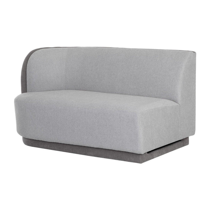 Sunpan Jaclyn Modular - Left Armchair - Egypt Light Grey / Danny Medium Grey