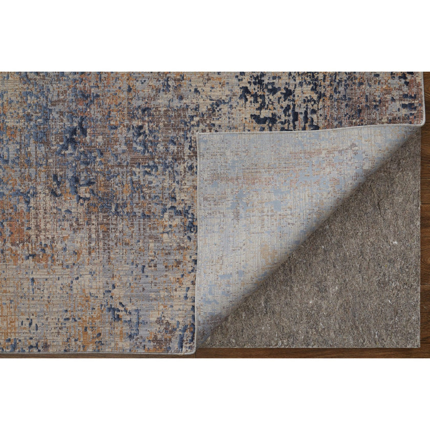 Feizy Pryor 39NGF Modern Watercolor in Blue/Tan/Brown