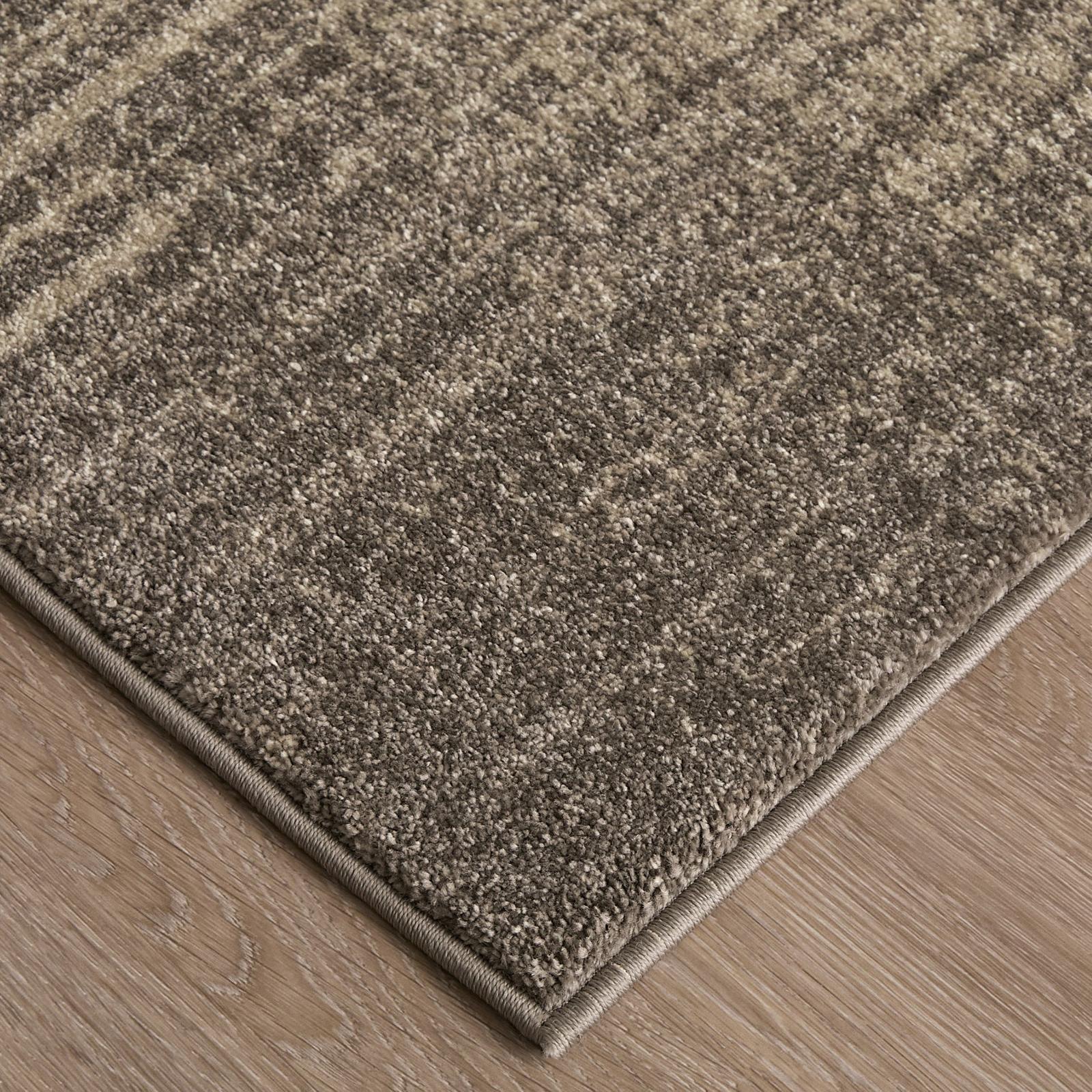 Feizy Eden 39QPF Modern Abstract Rug in Ivory/Taupe/Pink
