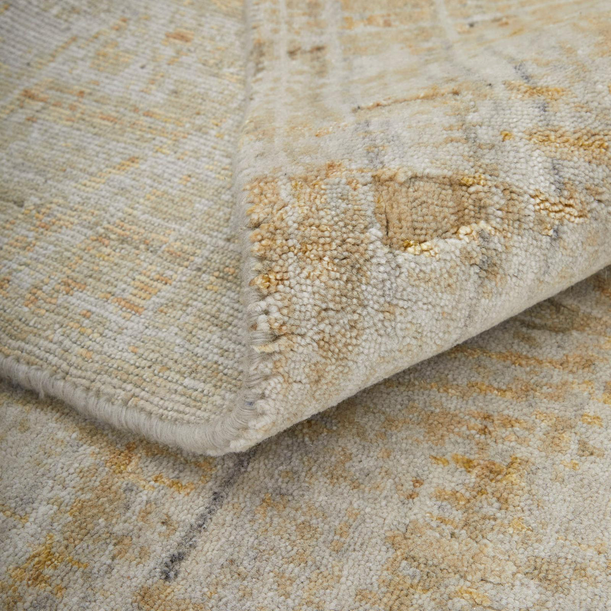 Feizy Eastfield 69FPF Modern Abstract Rug in Yellow/Ivory/Gold