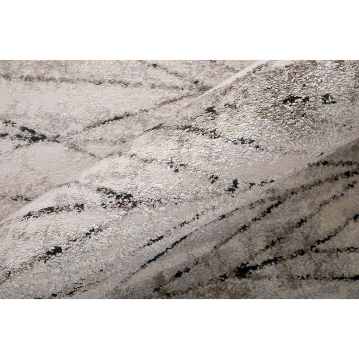Feizy Vancouver 39NTF Modern Geometric Rug in Ivory/Tan/Brown