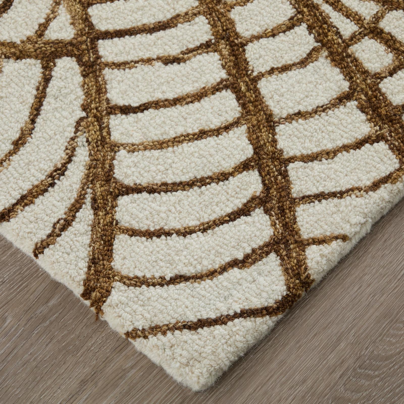 Feizy Wallace 8A44F Modern Ikat Rug in White/Brown