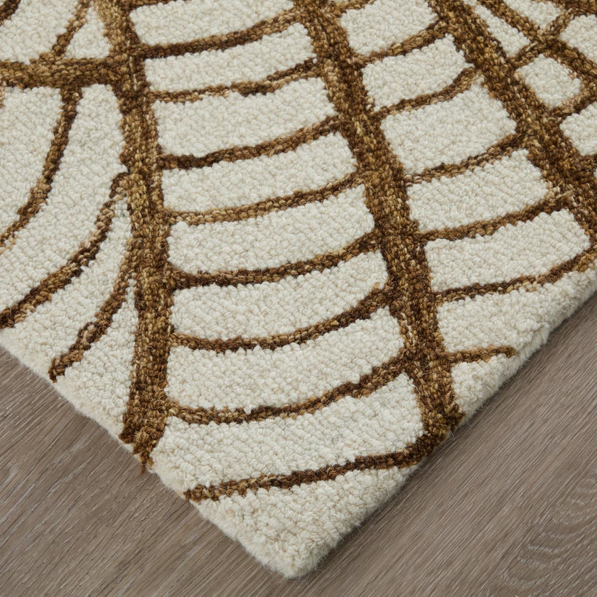 Feizy Wallace 8A44F Modern Ikat Rug in White/Brown