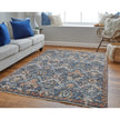 Feizy Kaia 39HRF Transitional Floral & Botanical in Blue/Orange/Ivory