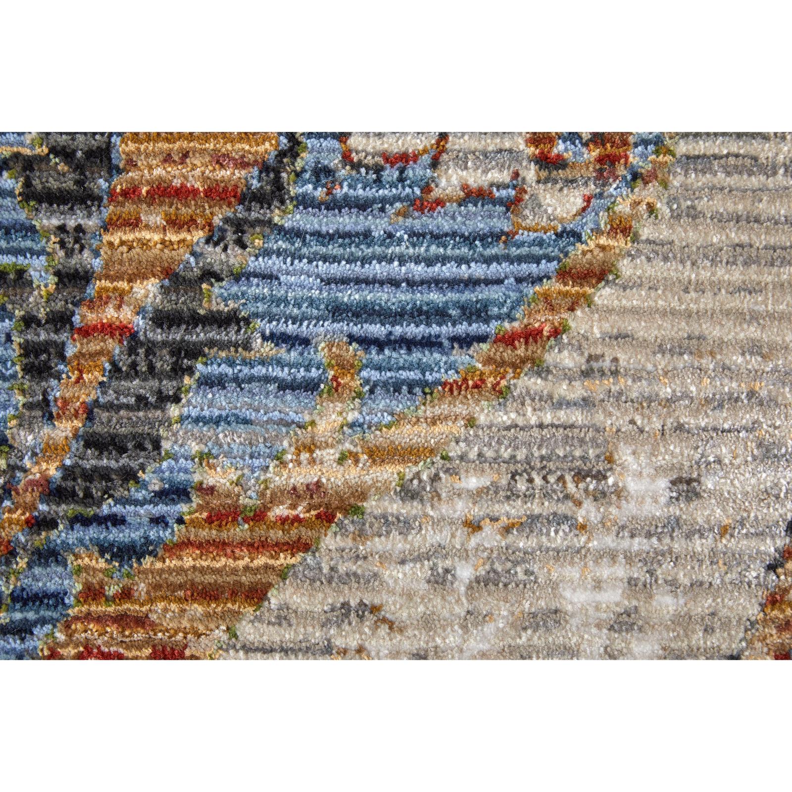 Feizy Melrose 39P2F Transitional Ikat Rug in Ivory/Red/Gray