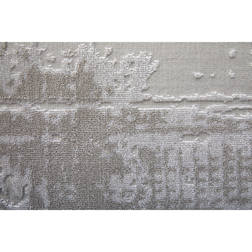 Feizy Prasad 39NAF Modern Abstract in Ivory/Taupe/Silver