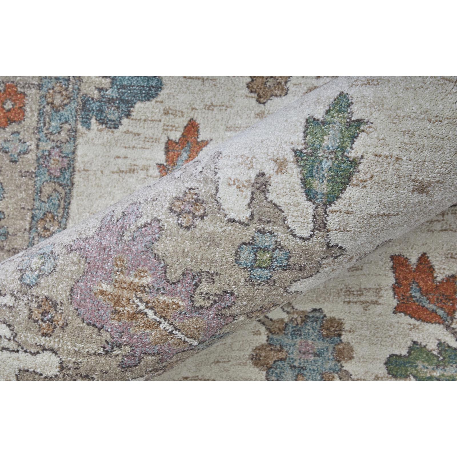 Feizy Dartmouth 39QJF Transitional Floral & Botanical Rug in Ivory/Brown/Blue
