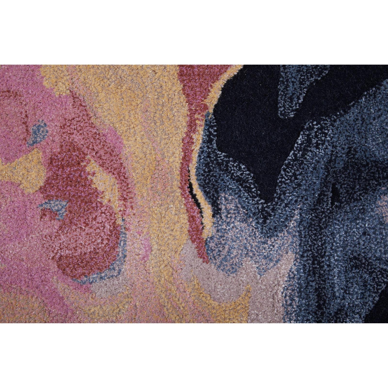 Feizy Kawai 8985F Modern Abstract Rug in Pink/Blue/Ivory