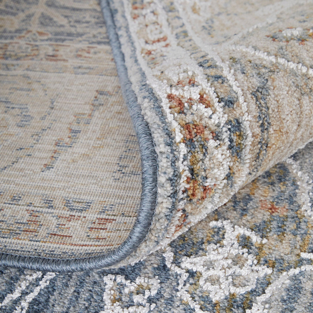 Feizy Pasha 39M4F Transitional Ikat in Blue/Taupe/Ivory