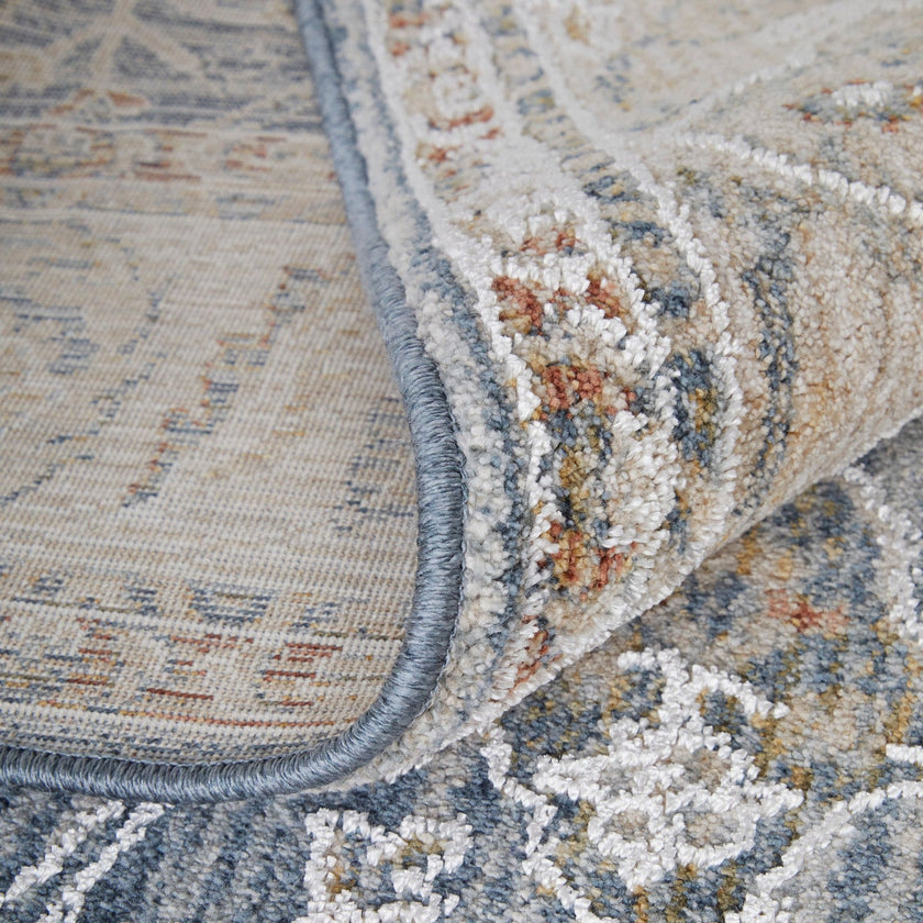 Feizy Pasha 39M4F Transitional Ikat in Blue/Taupe/Ivory