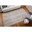 Feizy Vancouver 39NQF Modern Geometric Rug in Ivory/Tan/Brown