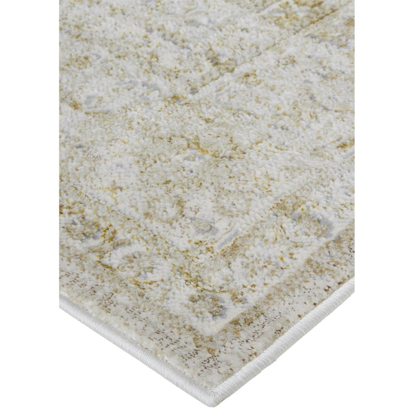Feizy Aura 3734F Modern Oriental Rug in Ivory/Gold