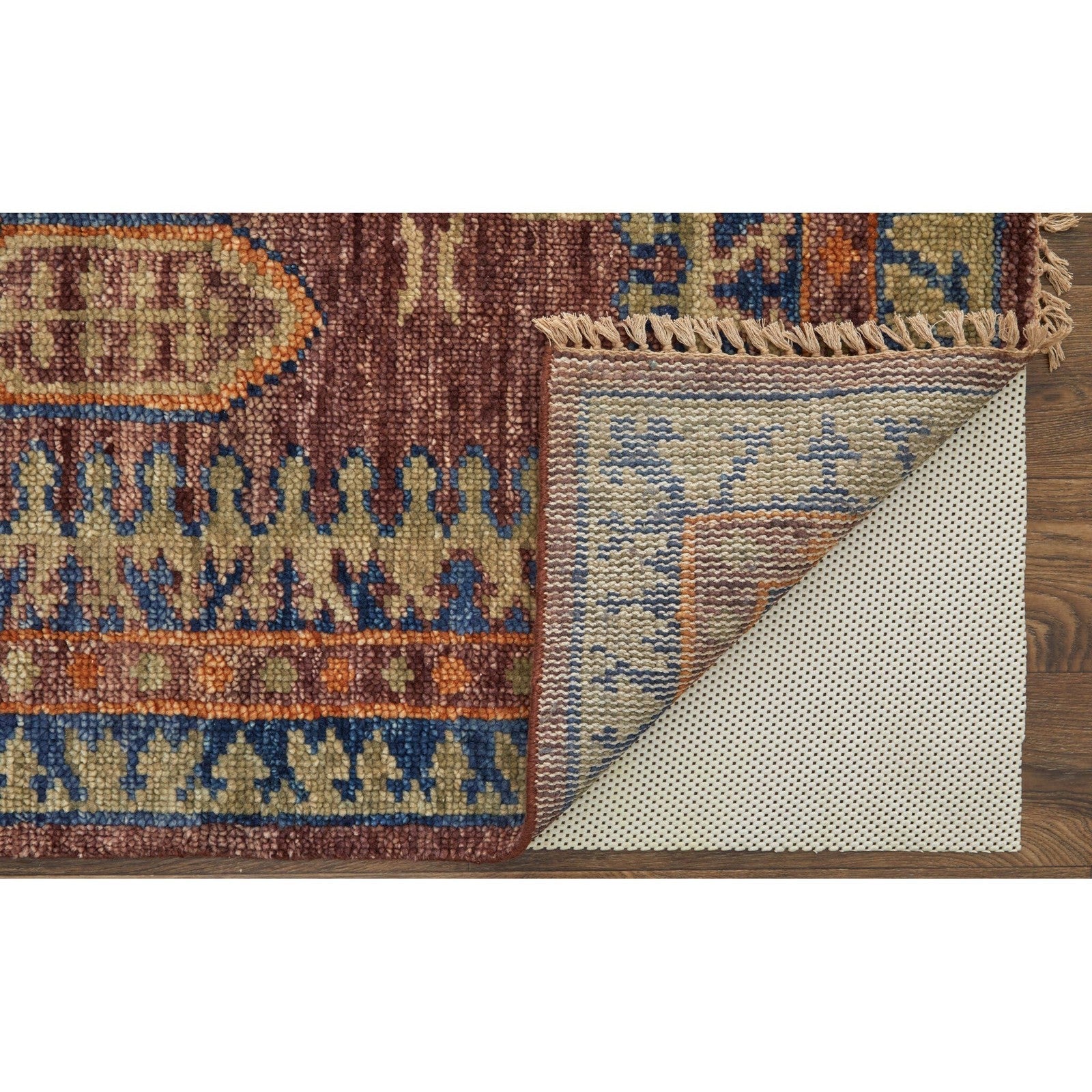 Feizy Fillmore 6929F Traditional Geometric Rug in Red/Green/Blue