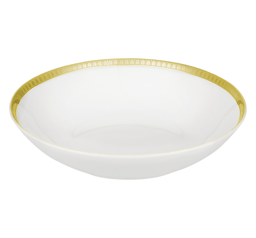Christofle Malmaison Porcelain Soup-Cereal/Pasta Bowl Gold 19 Cm