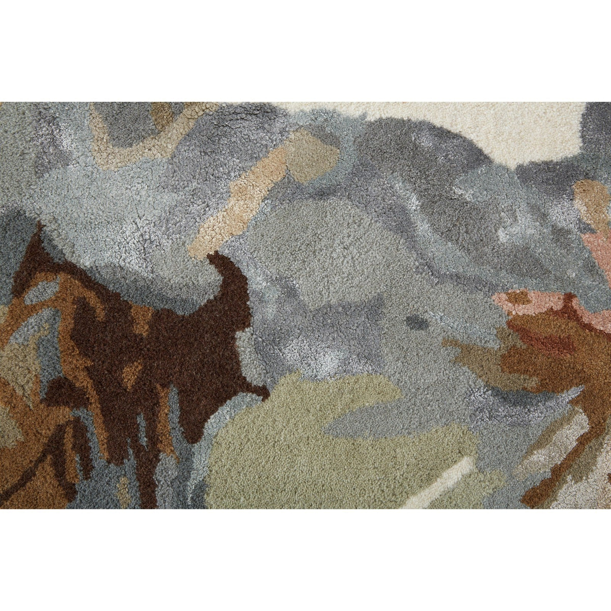 Feizy Dafney 8868F Transitional Floral & Botanical in Tan/Gray/Green