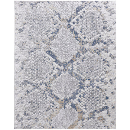 Feizy Laina 39GIF Transitional Trellis & Lattice in Silver/Gray/Blue