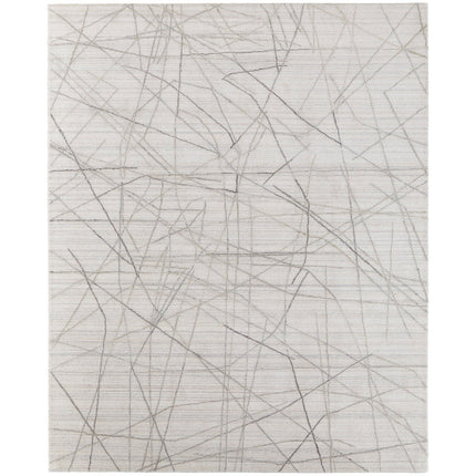 Feizy Whitton 8894F Modern Abstract Rug in Ivory/Gray