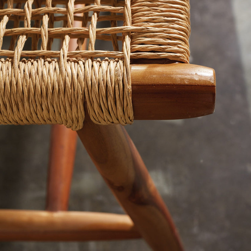 Corenne Handwoven Teak Accent Bench