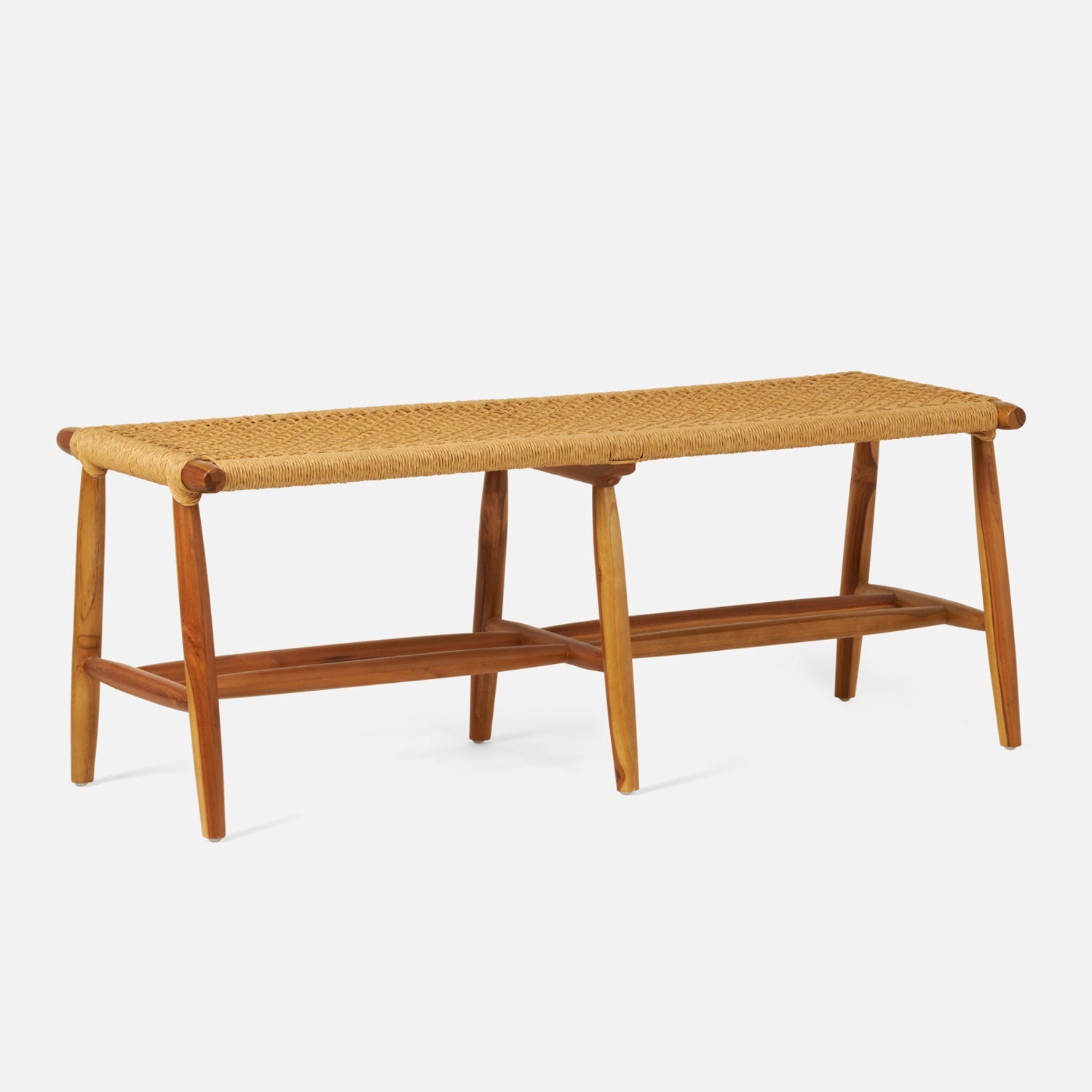 Corenne Handwoven Teak Accent Bench